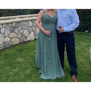 Elegant Green Maxi Dress or Bridesmaid